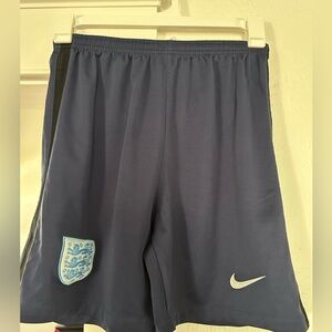 England Nike Soccer Shorts Embroidered Swoosh & Country Crest 6" inseam